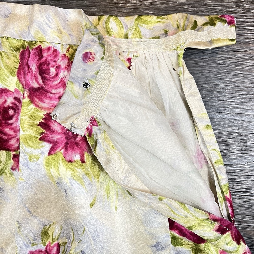 VTG Bergdorf Goodman Miss Bergdorf Floral Midi Skirt Romantic Cottagecore Rare - Picture 4 of 12